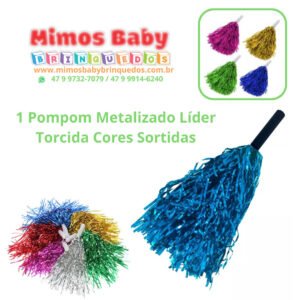 1 Pompom Metalizado Líder Torcida Cores Sortidas