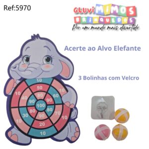 Acerte ao Alvo Elefante 3 Bolinhas com Velcro