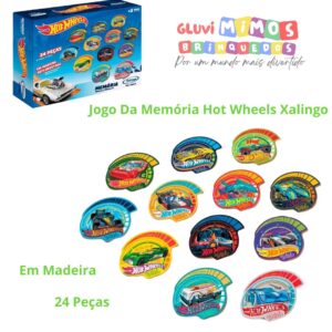 Jogo Da Memória Hot Wheels Xalingo - Madeira - 24 Peças