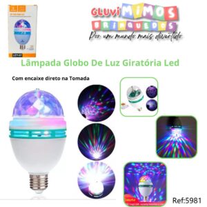 Lâmpada Globo De Luz Giratória Led - Com encaixe direto na Tomada