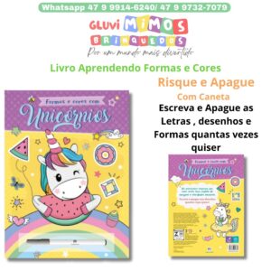 Livro Aprendendo Formas e Cores Risque e Apague Com Caneta