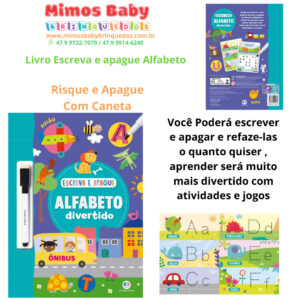 Livro Escreva e apague Alfabeto Risque e Apague Com Caneta