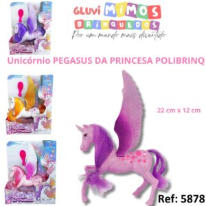 Unicórnio PEGASUS DA PRINCESA POLIBRINQ 22 cm x 12 cm