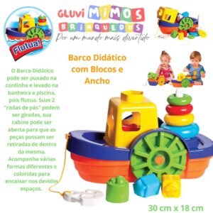 Barco Didático com Blocos e Ancho 30 cm x 18 cm