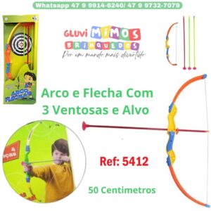 Arco e Flecha Com 3 Ventosas e Alvo  50 Centimetros
