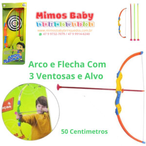 Arco e Flecha Com 3 Ventosas e Alvo  50 Centimetros