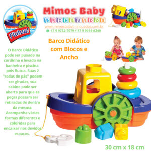 Barco Didático com Blocos e Ancho 30 cm x 18 cm