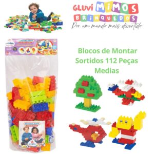 Blocos de Montar Sortidos 112 Peças Medias