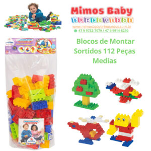 Blocos de Montar Sortidos 112 Peças Medias