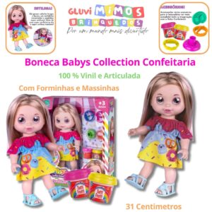Boneca Babys Collection Confeitaria Com Forminhas e Massinhas