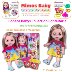 Boneca Babys Collection Confeitaria Com Forminhas e Massinhas