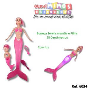 Boneca Sereia mamãe e Filha   28 Centimetros