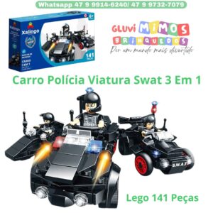 Blocos Carro Polícia Viatura Swat 3 Em 1  Lego 141 Peças