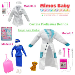 Cartela Profissões Belinda Roupa para Barbie