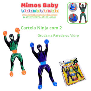 Cartela Ninja com 2 Gruda na Parede ou Vidro