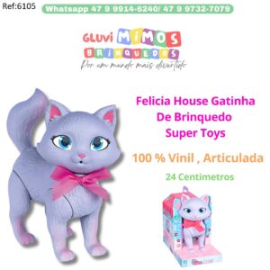 Felicia House Gatinha De Brinquedo - Super Toys - 100 % Vinil , Articulada , 24 Centimetros