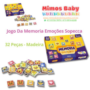 Jogo Da Memoria Emoções Sopecca - 32 Peças - madeira