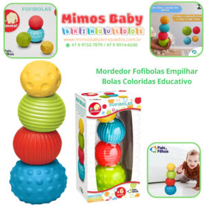 Mordedor Fofibolas Empilhar Bolas Coloridas Educativo