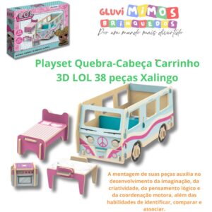 Playset Quebra-Cabeça Carrinho 3D LOL 38 peças Xalingo
