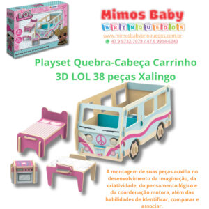 Playset Quebra-Cabeça Carrinho 3D LOL 38 peças Xalingo