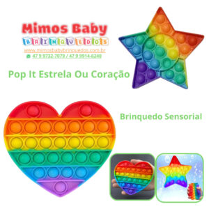 Pop It Estrela Ou Coração  - Brinquedo Sensorial