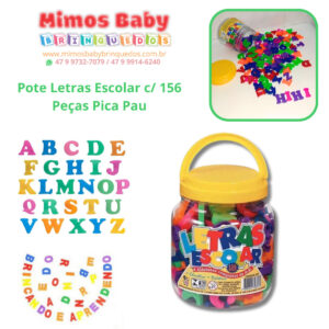 Pote Letras Escolar c/ 156 Peças Pica Pau