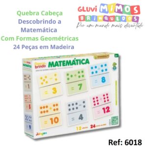 Quebra Cabeça Descobrindo a Matemática  Formas Geométricas 24 Peças em Madeira