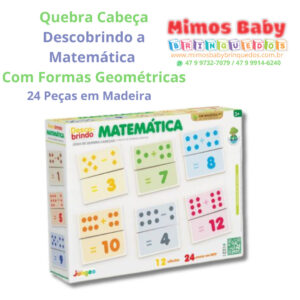 Quebra Cabeça Descobrindo a Matemática  Formas Geométricas 24 Peças em Madeira