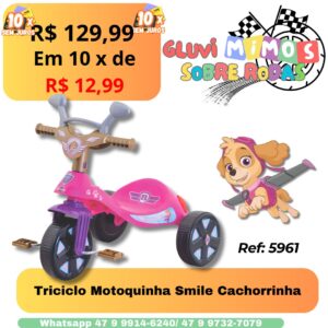 Triciclo Motoquinha Smile Cachorrinha