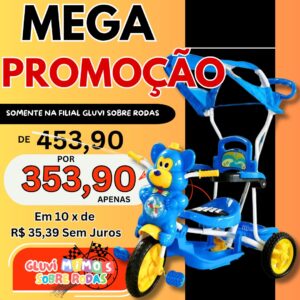 Triciclo Passeio Divertido Ursinho Azul