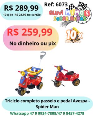 Triciclo Completo  Passeio e Pedal Avespa – Spider