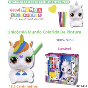 Unicórnio Mundo Colorido De Pintura