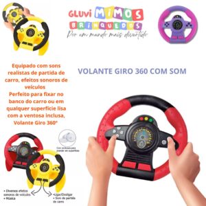 VOLANTE GIRO 360 COM SOM , com a ventosa inclusa