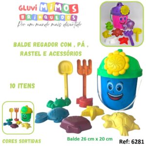 Balde Regador com , Pá , Rastel e Acessórios