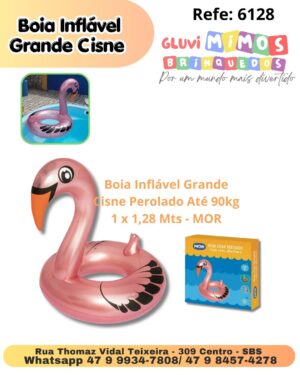 Boia Inflável Grande Cisne Perolado Até 90kg 1 x 1,28 Mts - MOR
