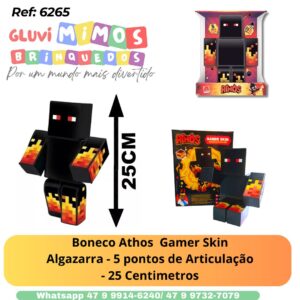 Boneco Athos  Gamer Skin Algazarra - 5 pontos de Articulação - 25 Centimetros