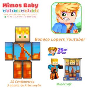 Boneco Lopers Youtuber  Algazarra - 5 pontos de Articulação