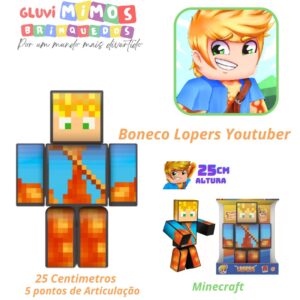 Boneco Lopers Youtuber  Algazarra - 5 pontos de Articulação