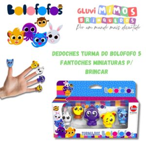 Dedoches Turma Do bolofofo 5 Fantoches Miniaturas P/ Brincar