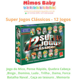 Jogo 12 Super Jogos Clássicos - 12 Jogos - Algazarra