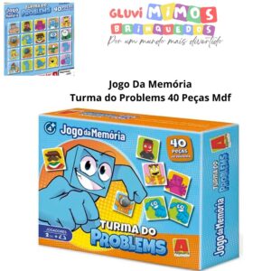 Jogo Da Memória  Turma do Problems 40 Peças Mdf