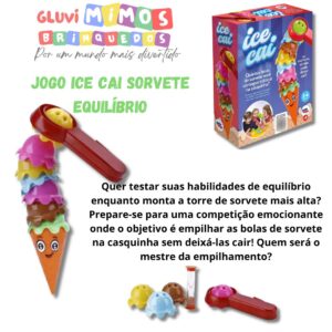 Jogo Ice Cai Infantil Sorvete Equilíbrio Pakitoys