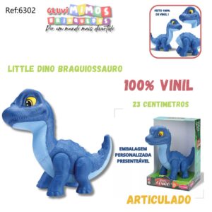 Little Dino Braquiossauro Bambola 100% Vinil Articulado 23 Centimetros