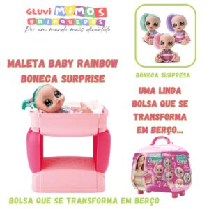 Maleta Baby Rainbow Boneca Surprise Berço