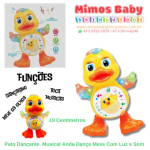 Pato Dançante  Musical Anda Dança Mexe Com Luz e Som