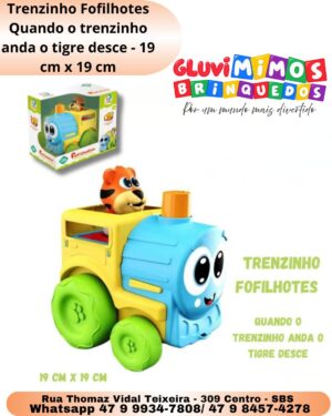 Trenzinho Fofilhotes  Quando o trenzinho anda o tigre desce - 19 cm x 19 cm