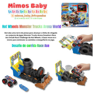 Hot Wheels Monster Trucks Arena World Desafio de corrida Race Ace pista
