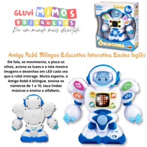 Amigo Robô Bilingue Brinquedo Educativo Interativo Ensina Inglês - ZOOP TOYS