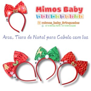 Arco, Tiara de Natal para Cabelo com luz