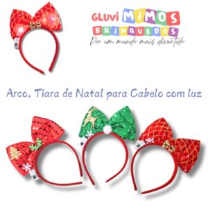 Arco, Tiara de Natal para Cabelo com luz